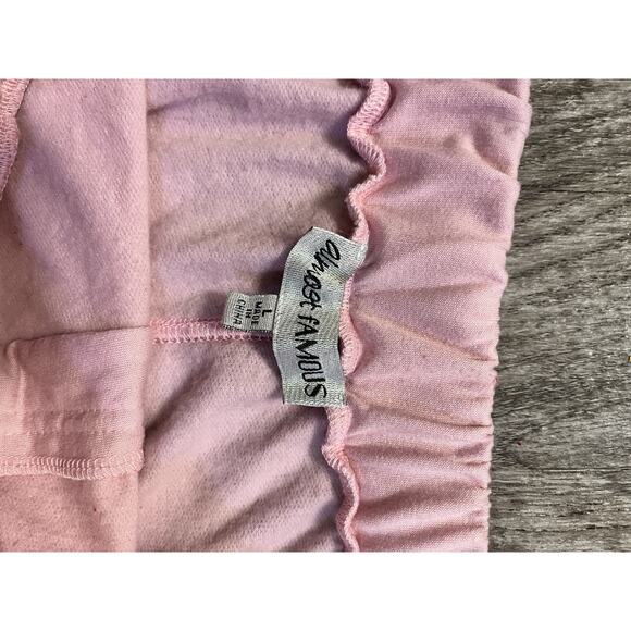 Almost Famous Women’s Large Pink Drawstring Long Skirt Casual Stretch Pockets - Picture 4 of 6